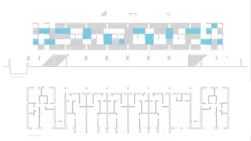 Bloque lineal vivienda colectiva